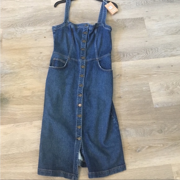 Reformation Dresses & Skirts - Reformation Camille denim jumper overall dress 6